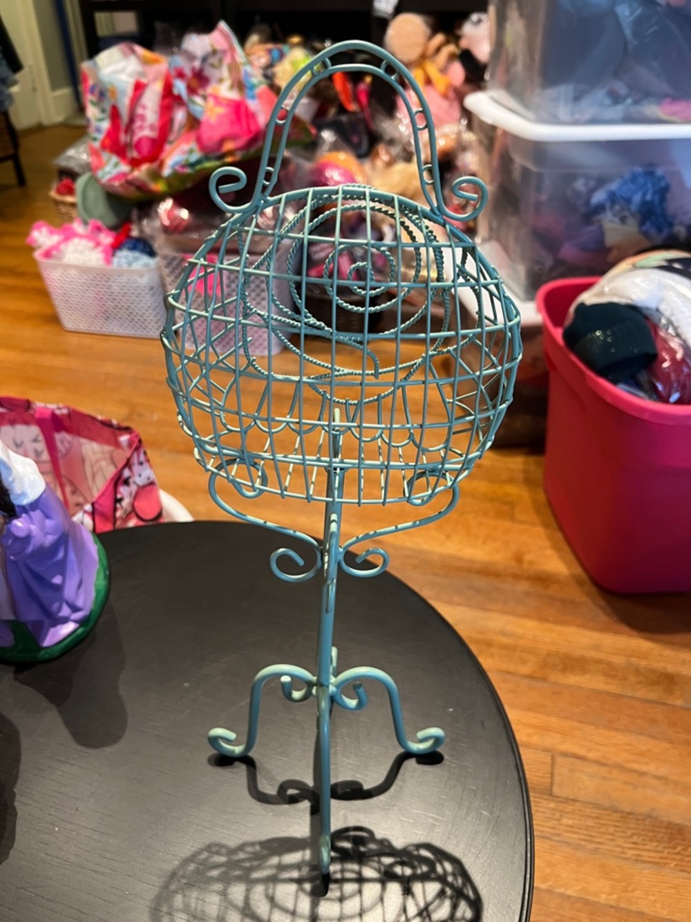 Decorative Teal Wire Jewelry Stand - Home Accents
